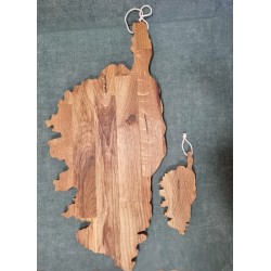 Corse en chêne de 50 cm et sa petite soeur de 16 cm, finition huilée et avec ficelle de suspension
