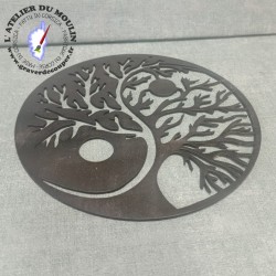 Arbre Ying Yang Harmonie Spirituelle Bois Géométrie Sacrée