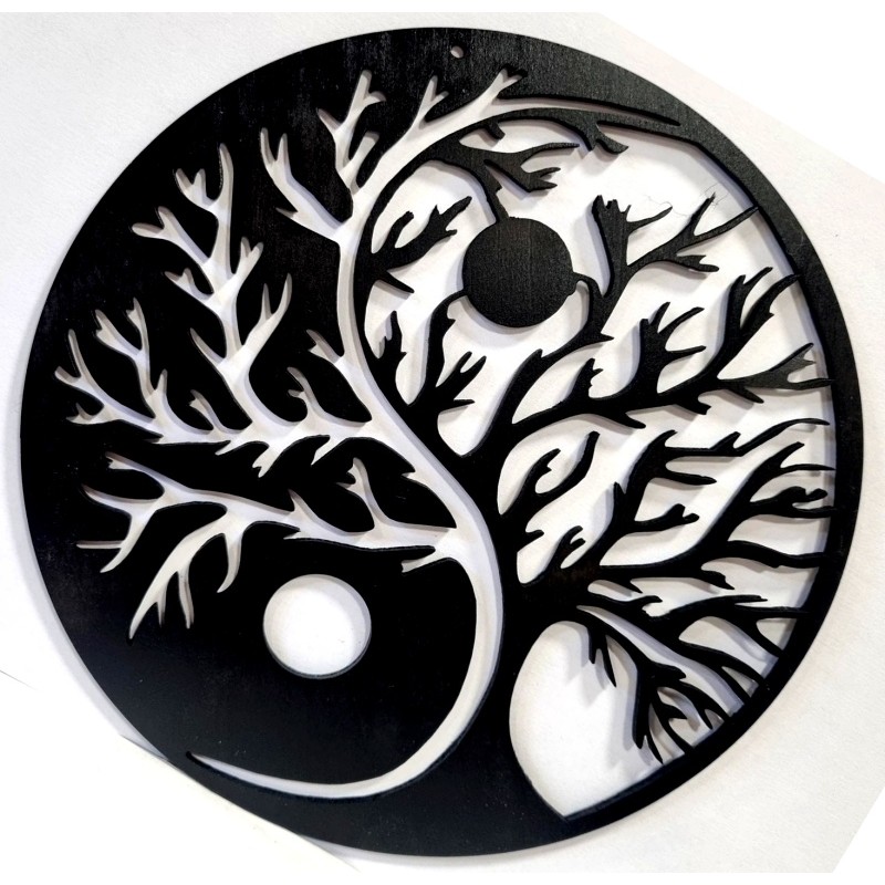 Arbre de vie Yin Yang en bois taille à personnaliser