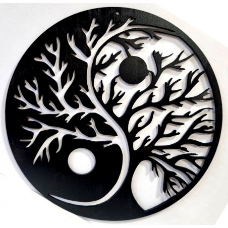 Arbre de vie Yin Yang en bois taille à personnaliser