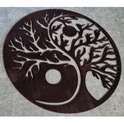 Arbre de vie Yin Yang en bois naturel ou peint esprit zen